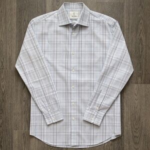 Todd Snyder Light Gray Plaid Dress Shirt